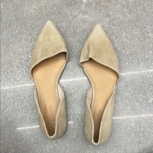 J. Crew Tan Pointed-Toe Suede Flats